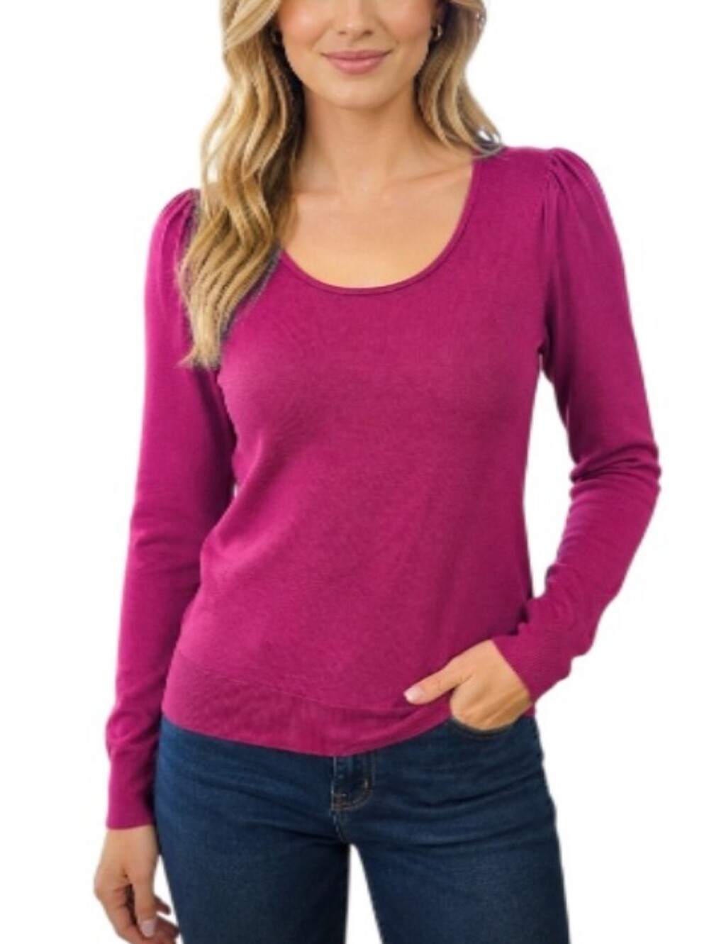 Talbots Fuchsia Petite Merino Wool Sweater Top